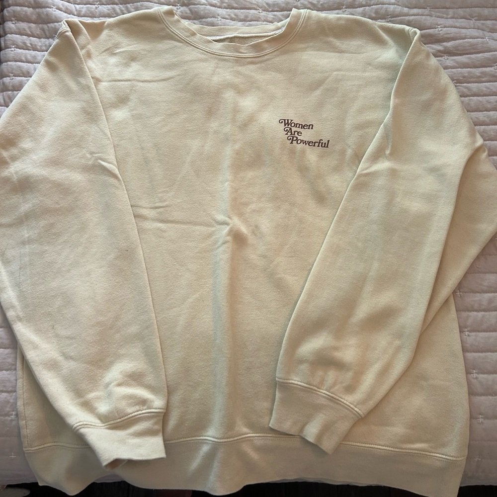 PacSun Cream Sweatshirt Relaxed Fit Crewneck